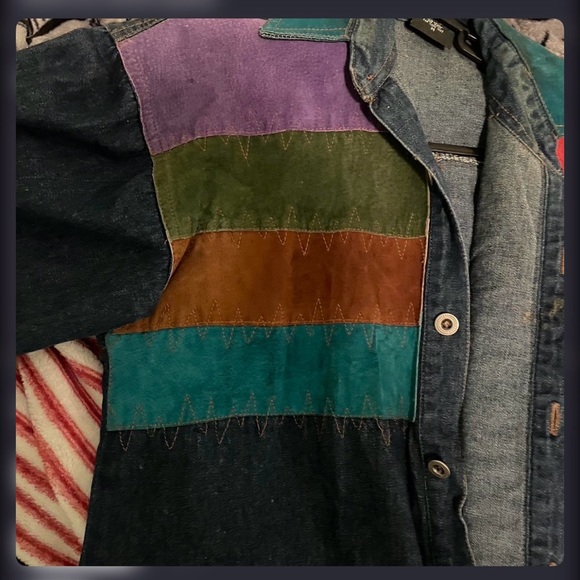 Multicolor Patchwork Denim Jacket - Picture 2 of 4